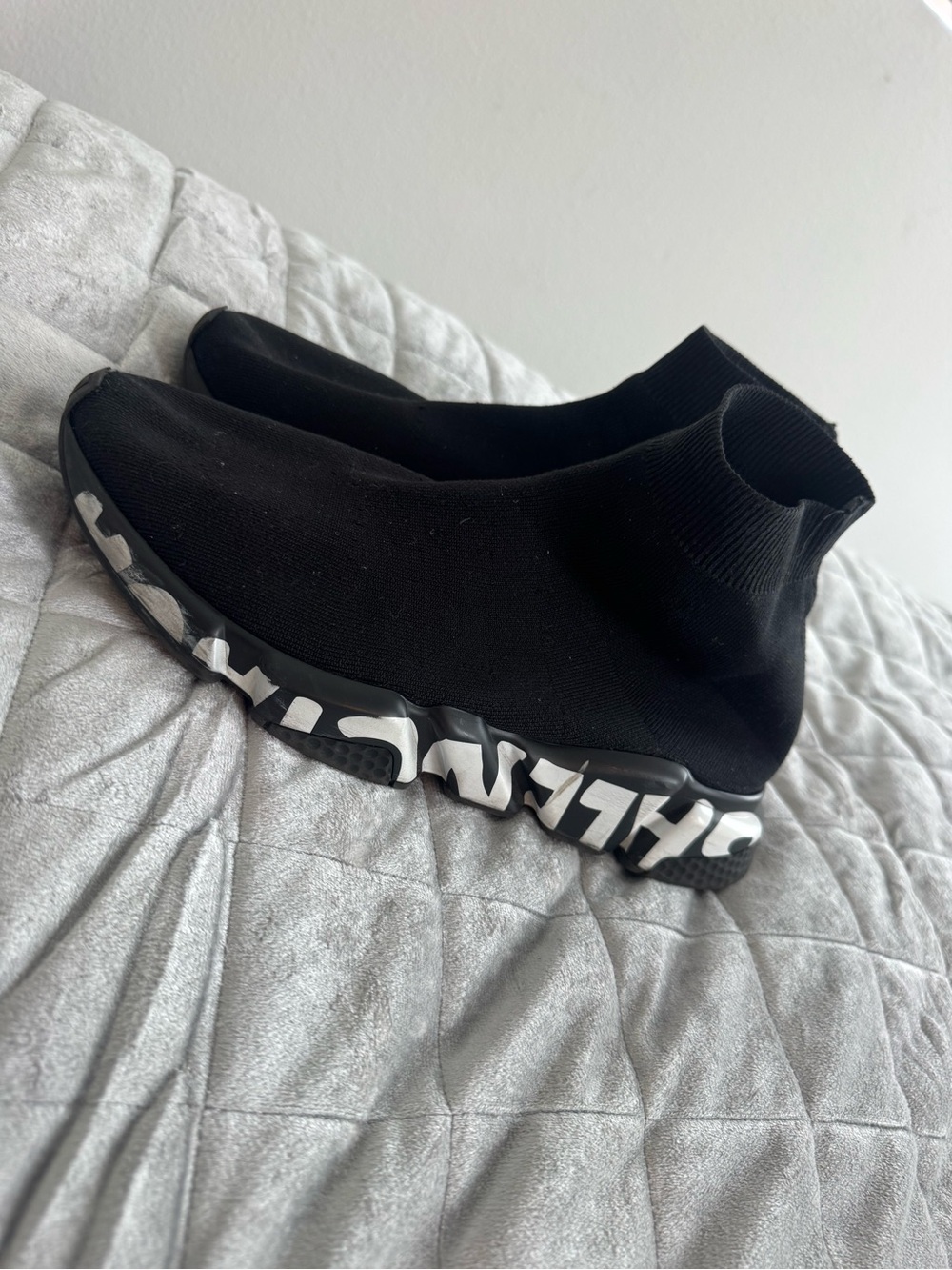 Autentic Balenciaga Black Knit Sock Sneakers